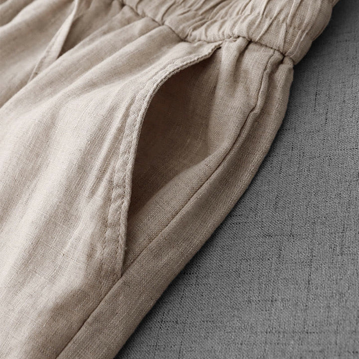 Pantaloni larghi in cotone da donna con tasche, modello Buddha Stones, casual, a vita alta, con coulisse e volant - image 5