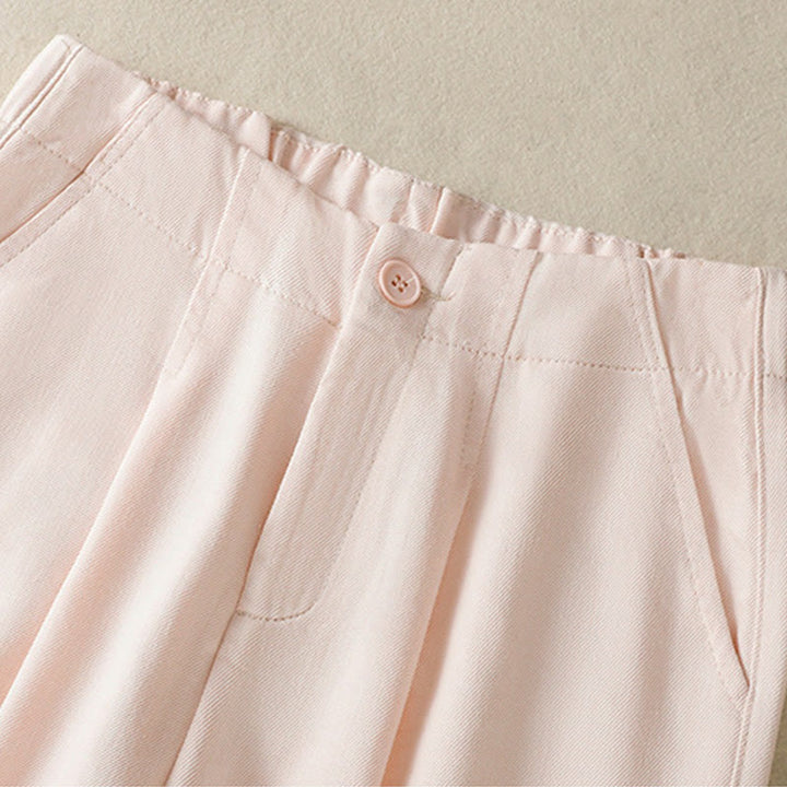 Pantaloni larghi alla caviglia da donna con tasche e cerniera, a vita alta, con design patchwork in pizzo Buddha Stones