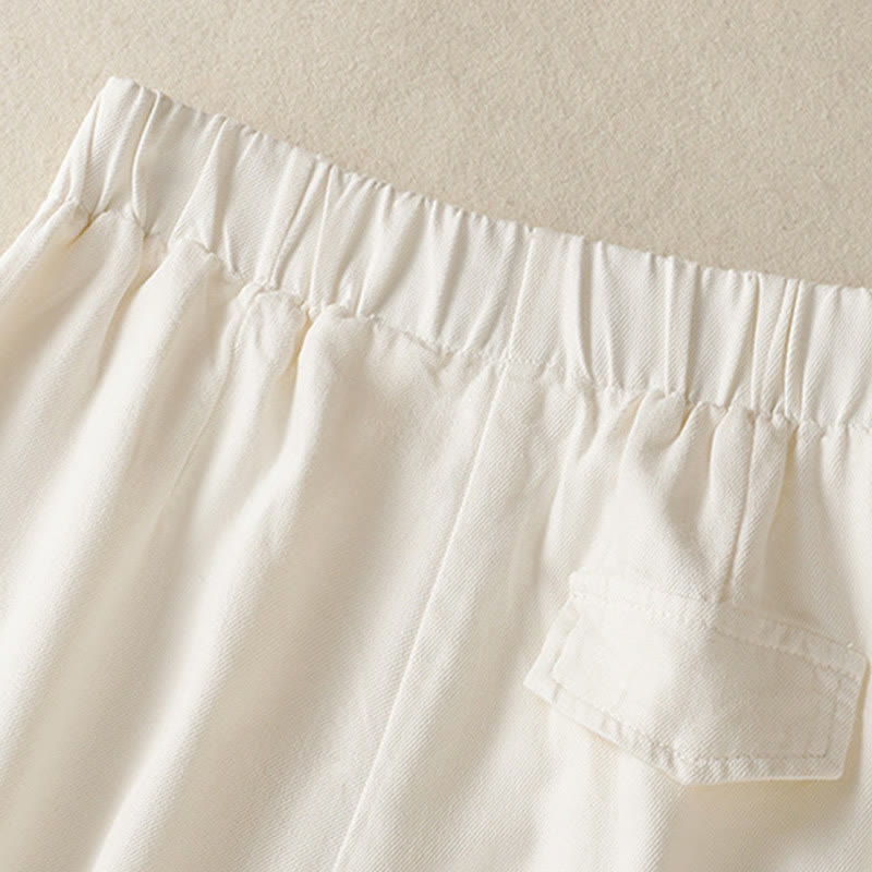 Pantaloni larghi alla caviglia da donna con tasche e cerniera, a vita alta, con design patchwork in pizzo Buddha Stones