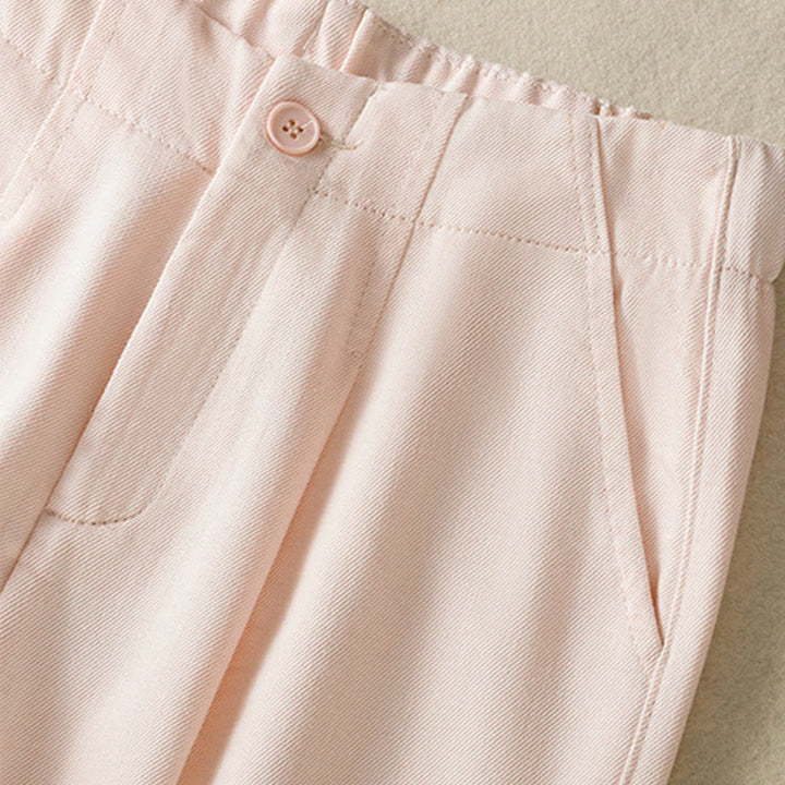 Pantaloni larghi alla caviglia da donna con tasche e cerniera, a vita alta, con design patchwork in pizzo Buddha Stones