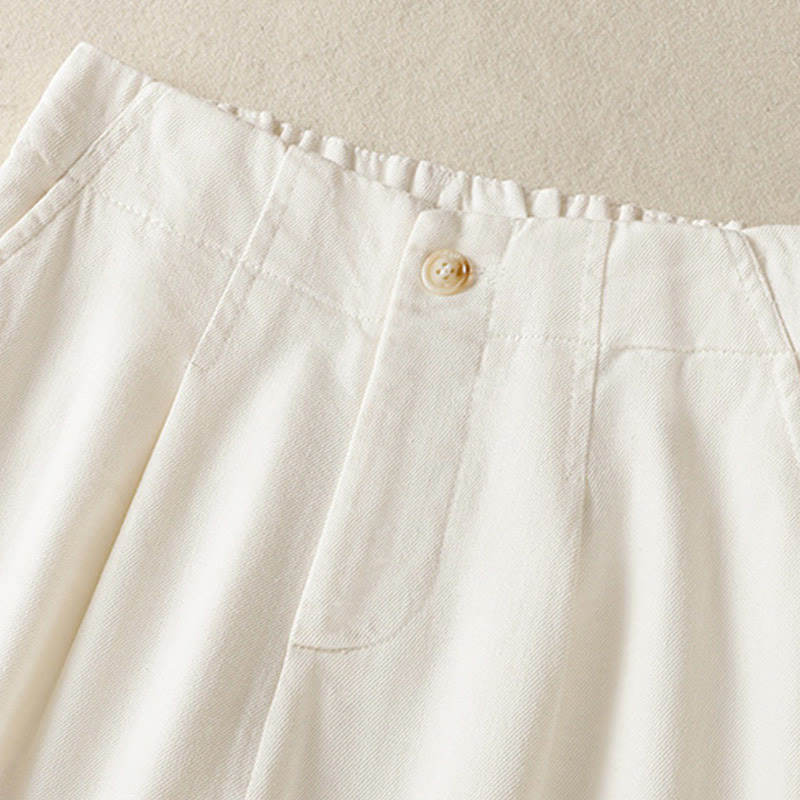 Pantaloni larghi alla caviglia da donna con tasche e cerniera, a vita alta, con design patchwork in pizzo Buddha Stones