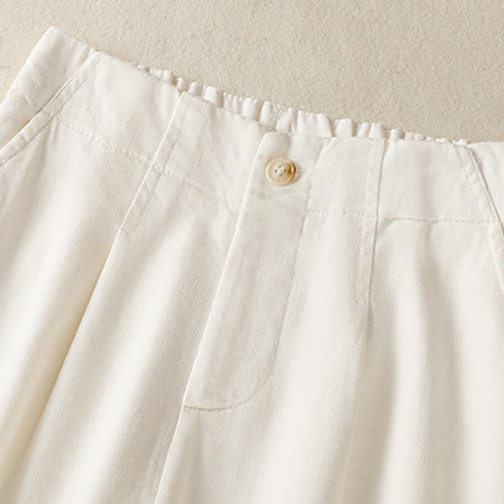 Pantaloni larghi alla caviglia da donna con tasche e cerniera, a vita alta, con design patchwork in pizzo Buddha Stones