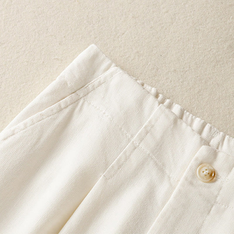 Pantaloni larghi alla caviglia da donna con tasche e cerniera, a vita alta, con design patchwork in pizzo Buddha Stones