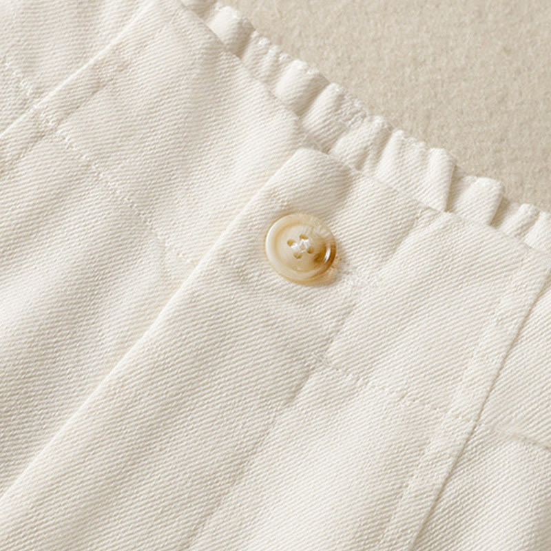Pantaloni larghi alla caviglia da donna con tasche e cerniera, a vita alta, con design patchwork in pizzo Buddha Stones