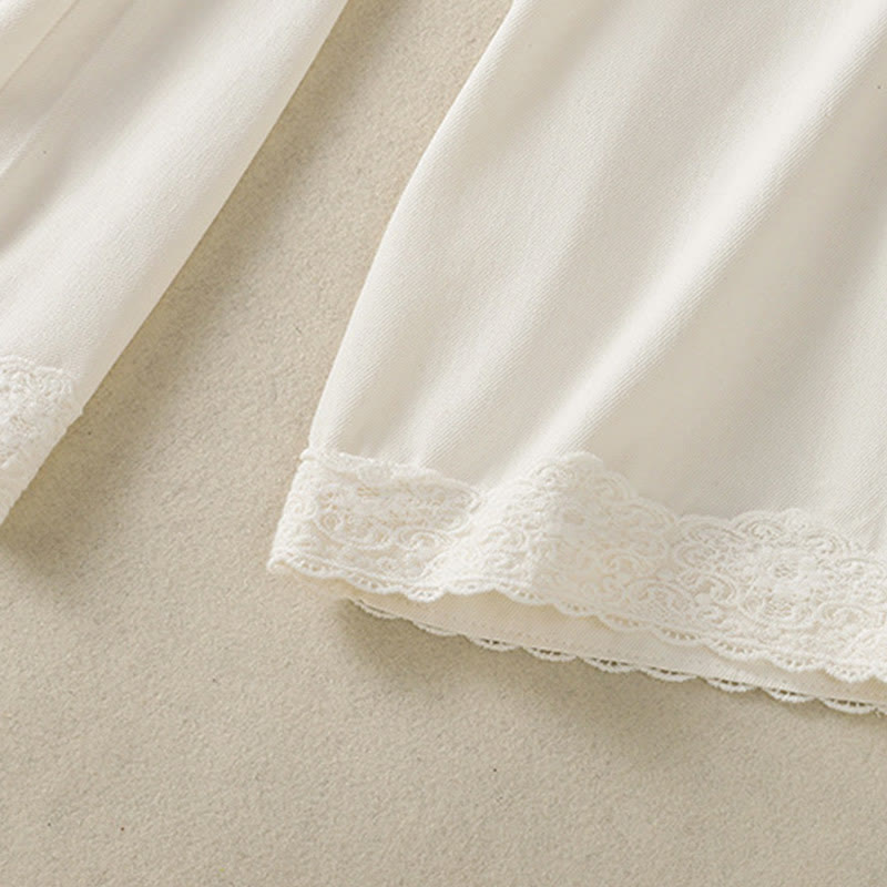 Pantaloni larghi alla caviglia da donna con tasche e cerniera, a vita alta, con design patchwork in pizzo Buddha Stones - image 6