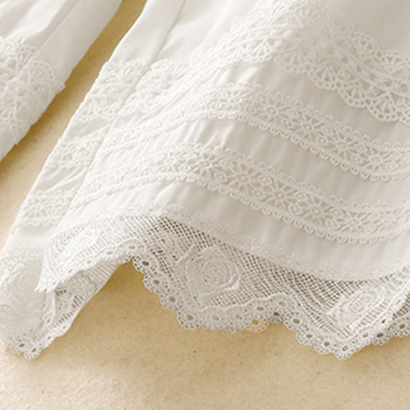 Pantaloni da donna in cotone a gamba larga con coulisse, alla caviglia, con tasche, modello Buddha Stones Commute, in pizzo semplice e patchwork - image 12