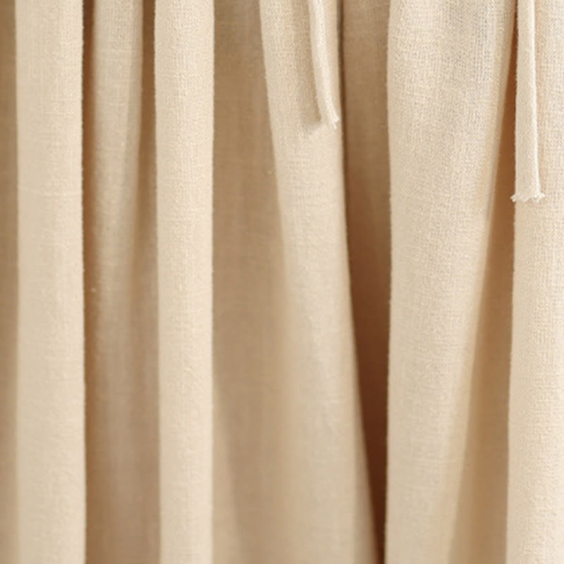 Pantaloni da donna in cotone a gamba larga con tasche, ricamo primaverile Buddha Stones, orlo in pizzo patchwork, coulisse e design - image 6