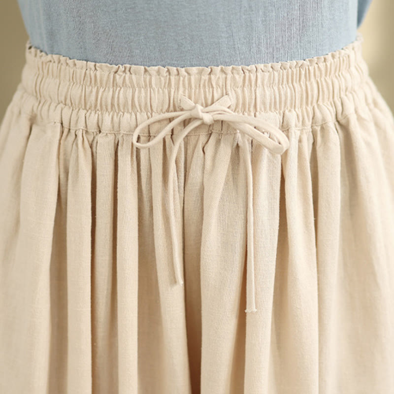 Pantaloni da donna in cotone a gamba larga con tasche, ricamo primaverile Buddha Stones, orlo in pizzo patchwork, coulisse e design - image 4