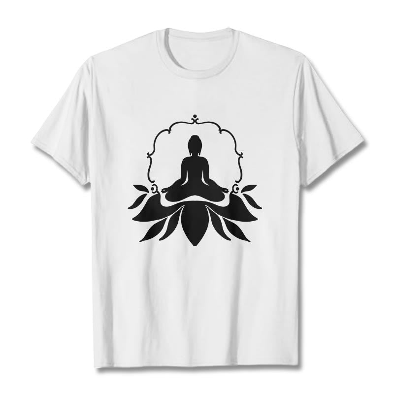 Maglietta Buddha Stones, Buddha in meditazione seduto sull'erba - Bianco - 2XL - image 6