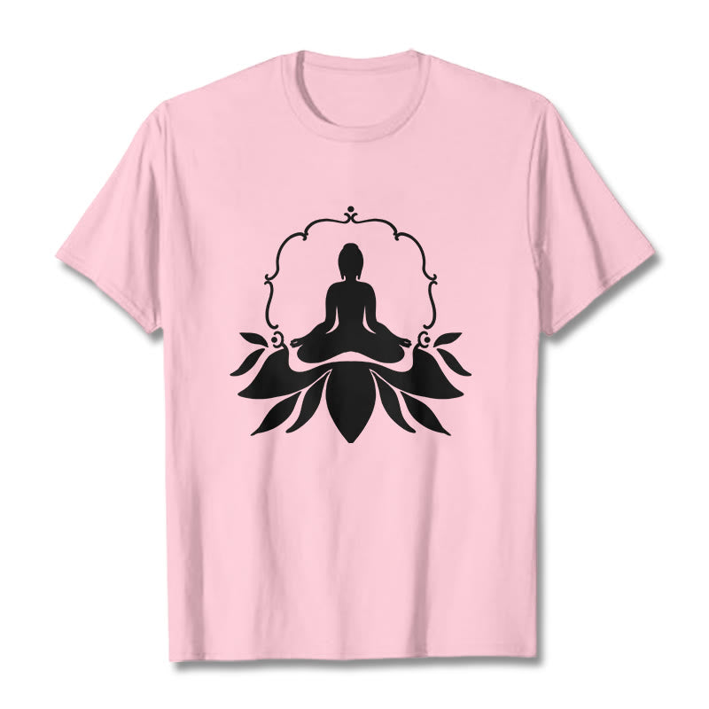 Maglietta Buddha Stones, Buddha in meditazione seduto sull'erba - Rosa chiaro - 2XL - image 13