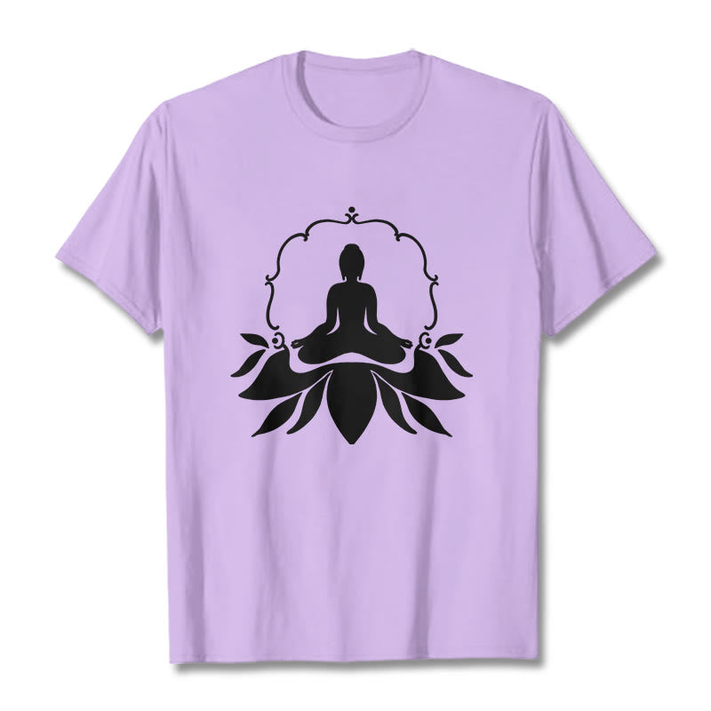 Maglietta Buddha Stones, Buddha in meditazione seduto sull'erba - Prugna - 2XL - image 17