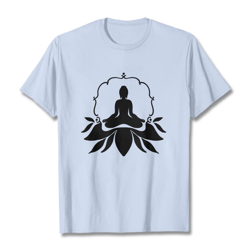 Maglietta Buddha Stones, Buddha in meditazione seduto sull'erba - Ciano chiaro - 2XL - image 18