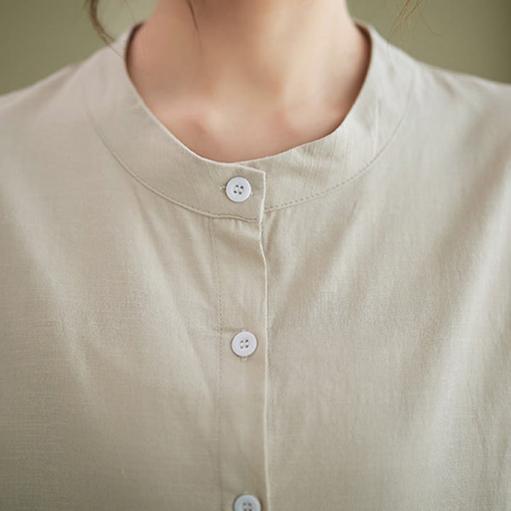 Set da donna in cotone Zen con pantaloni a gamba larga e tasche, casual, tinta unita, con bottoni, modello Buddha Stones , 2 pezzi - image 21