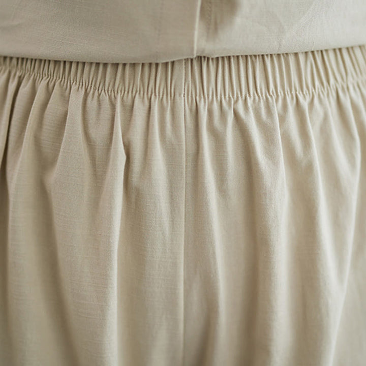 Set da donna in cotone Zen con pantaloni a gamba larga e tasche, casual, tinta unita, con bottoni, modello Buddha Stones , 2 pezzi - image 26