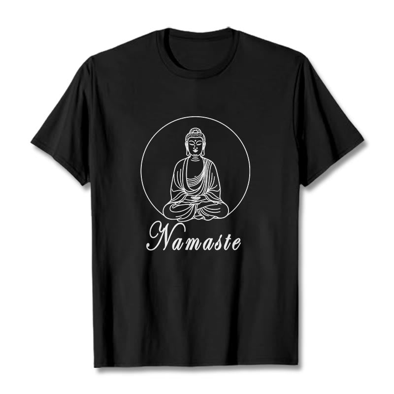 T-shirt Buddha Stones NAMASTE Buddha in meditazione - Nero - 2XL - image 1