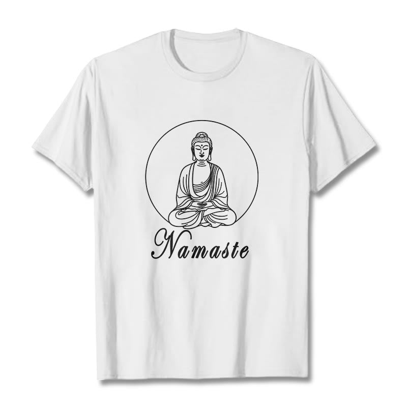 T-shirt Buddha Stones NAMASTE Buddha in meditazione - Bianco - 2XL - image 6