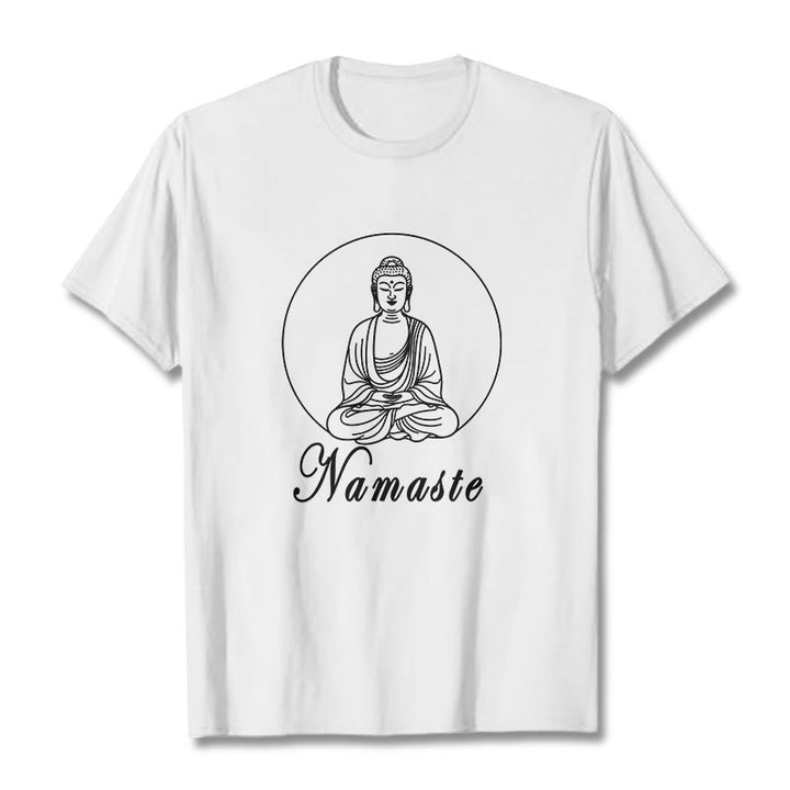 T-shirt Buddha Stones NAMASTE Buddha in meditazione - Bianco - 2XL - image 6