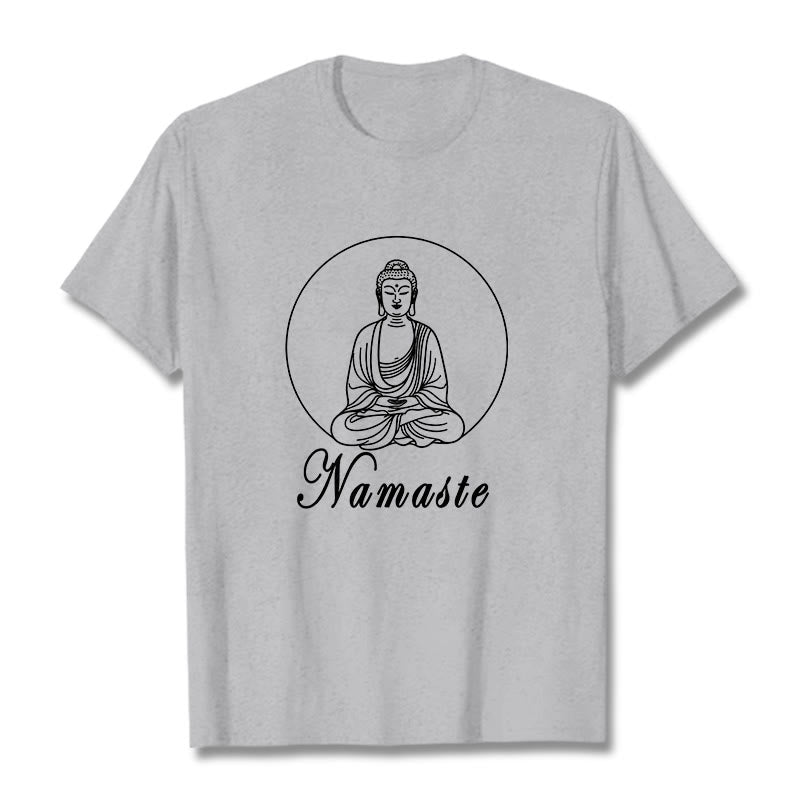 T-shirt Buddha Stones NAMASTE Buddha in meditazione - Grigio chiaro - 2XL - image 19