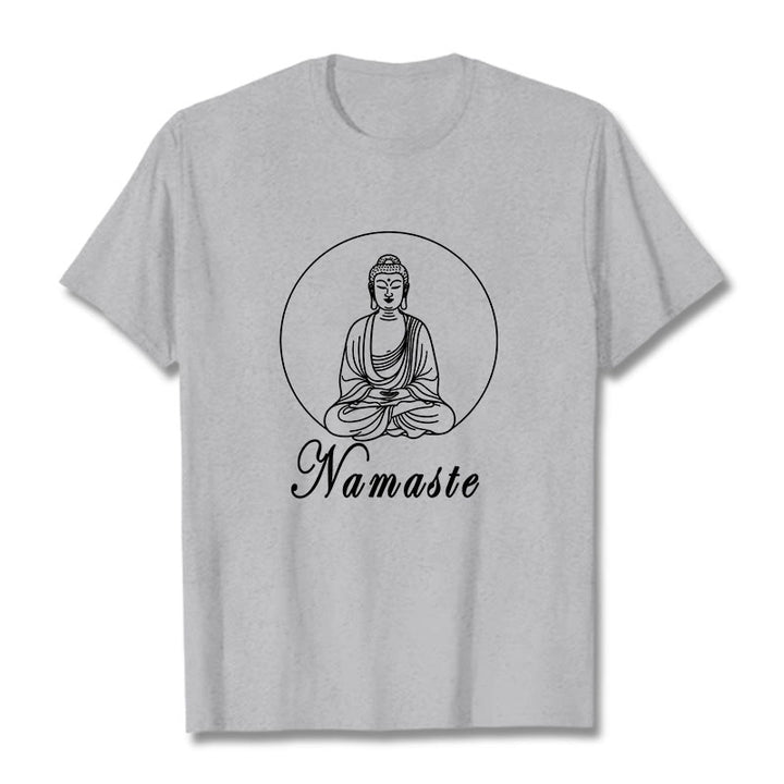 T-shirt Buddha Stones NAMASTE Buddha in meditazione - Grigio chiaro - 2XL - image 19