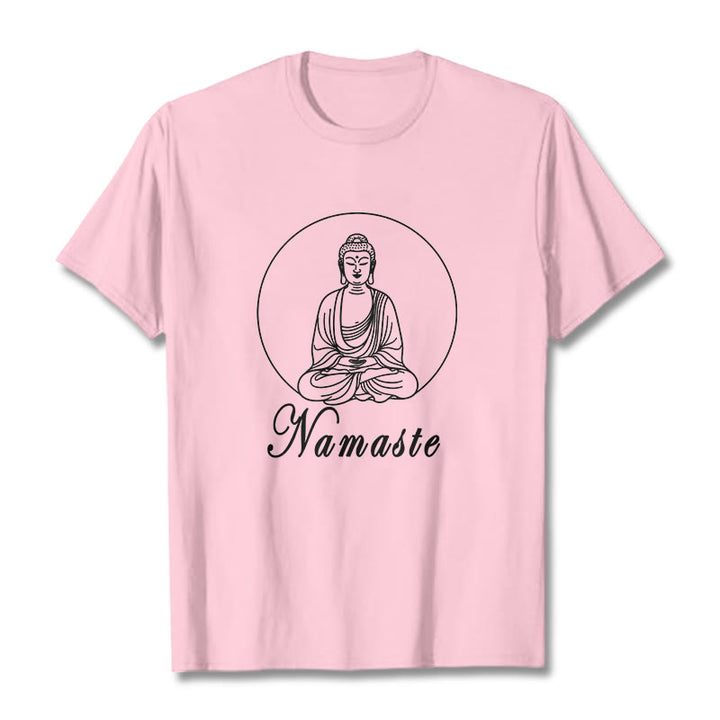 T-shirt Buddha Stones NAMASTE Buddha in meditazione - Rosa chiaro - 2XL - image 13