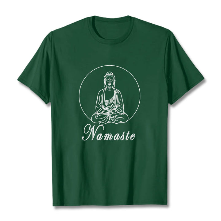 T-shirt Buddha Stones NAMASTE Buddha in meditazione - Verde foresta - 2XL - image 11