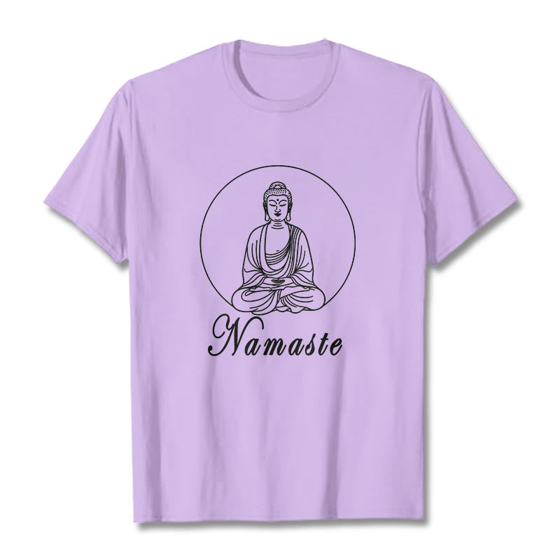 T-shirt Buddha Stones NAMASTE Buddha in meditazione - Prugna - 2XL - image 16