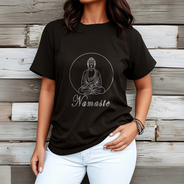 T-shirt Buddha Stones NAMASTE Buddha in meditazione - image 4