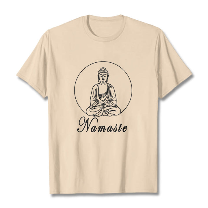 T-shirt Buddha Stones NAMASTE Buddha in meditazione - Biscotto - 2XL - image 8