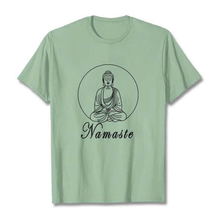 T-shirt Buddha Stones NAMASTE Buddha in meditazione - Verde pallido - 2XL - image 15