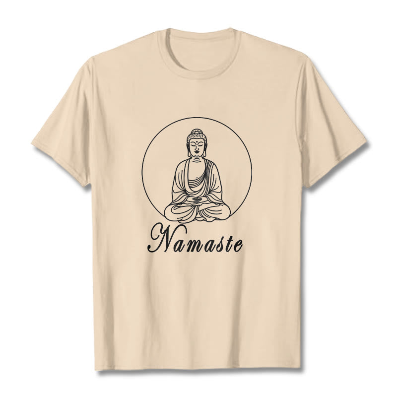 T-shirt Buddha Stones NAMASTE Buddha in meditazione - Biscotto - 2XL - image 9