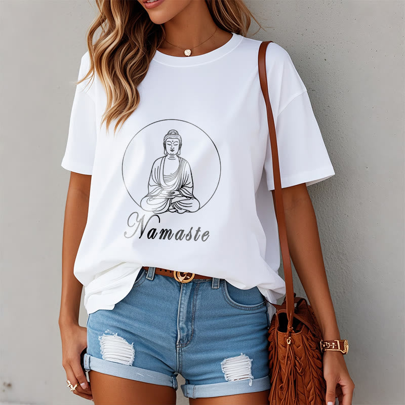 T-shirt Buddha Stones NAMASTE Buddha in meditazione - image 8