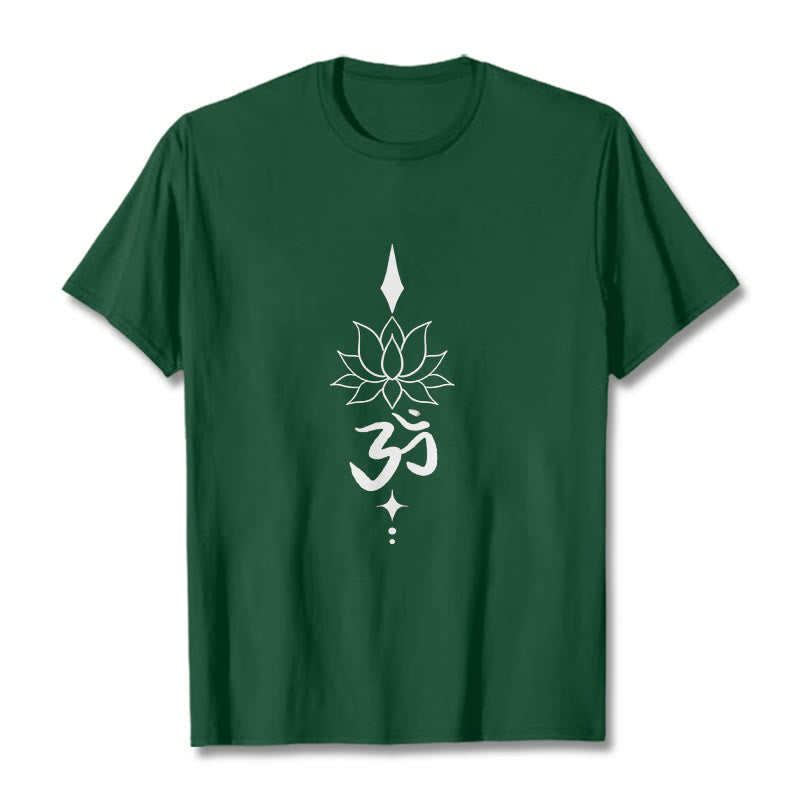 Maglietta Buddha Stones e simbolo Om e loto - Verde foresta - 2XL - image 6
