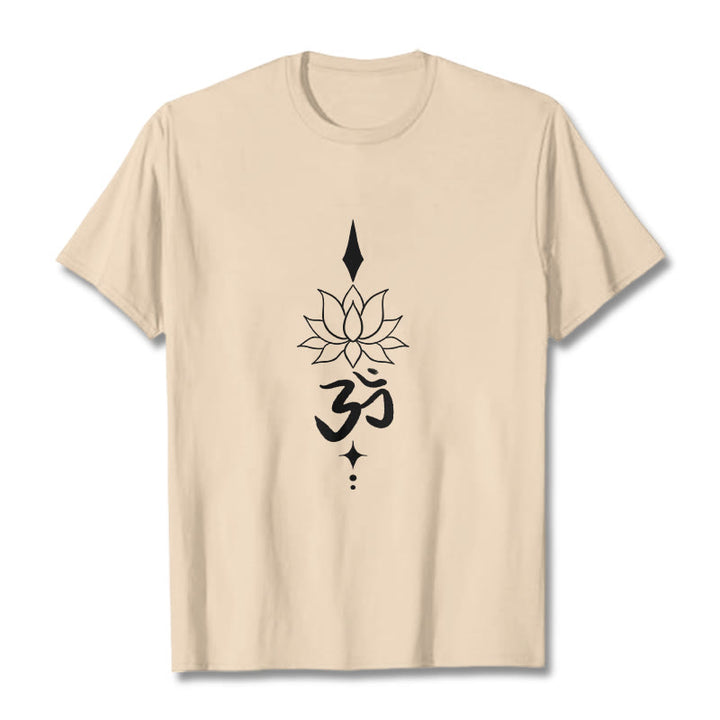 Maglietta Buddha Stones e simbolo Om e loto - Biscotto - 2XL - image 11