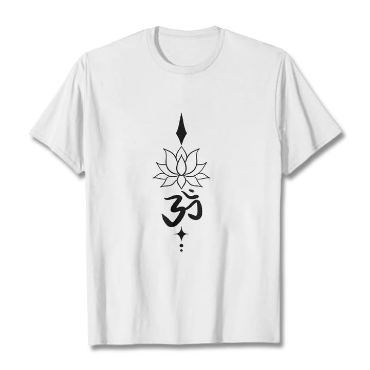 Maglietta Buddha Stones e simbolo Om e loto - Bianco - 2XL - image 7
