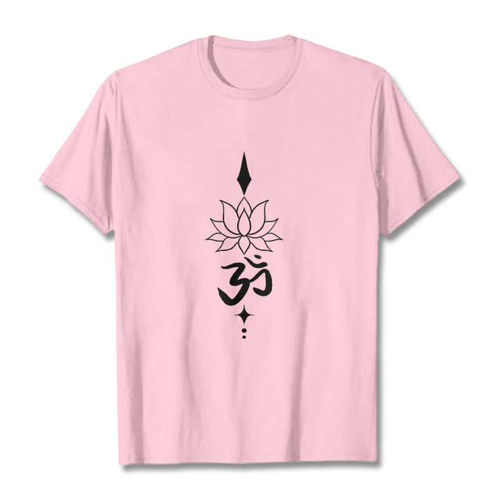 Maglietta Buddha Stones e simbolo Om e loto - Rosa chiaro - 2XL - image 14