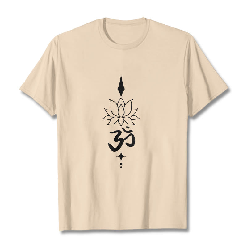 Maglietta Buddha Stones e simbolo Om e loto - Biscotto - 2XL - image 12