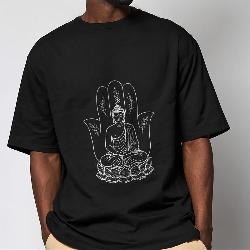 Buddha Stones in meditazione, Buddha seduto, mani, foglie e base di loto - image 6