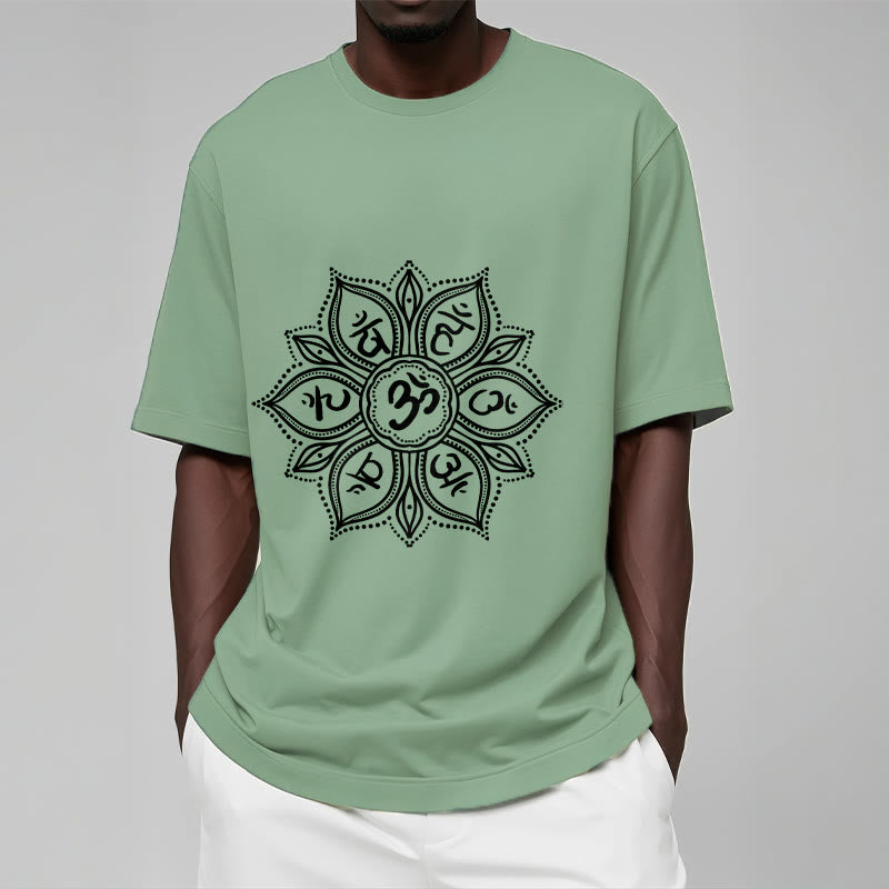T-shirt Buddha Stones Mandala Flower Om Mani Padme Hum Mantra Tee - image 16