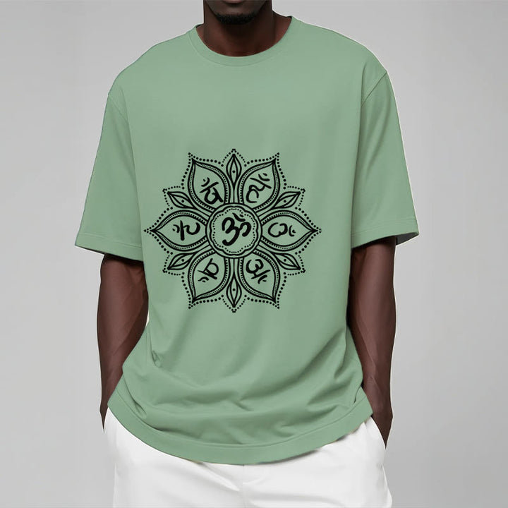 T-shirt Buddha Stones Mandala Flower Om Mani Padme Hum Mantra Tee - image 16