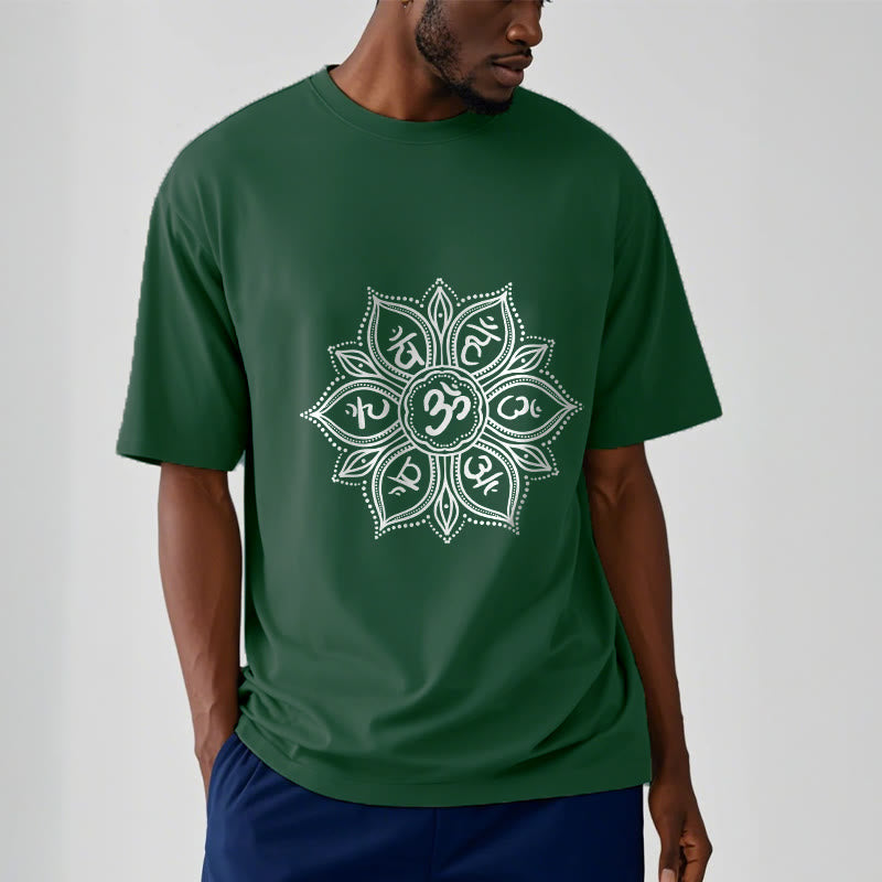 T-shirt Buddha Stones Mandala Flower Om Mani Padme Hum Mantra Tee - image 2