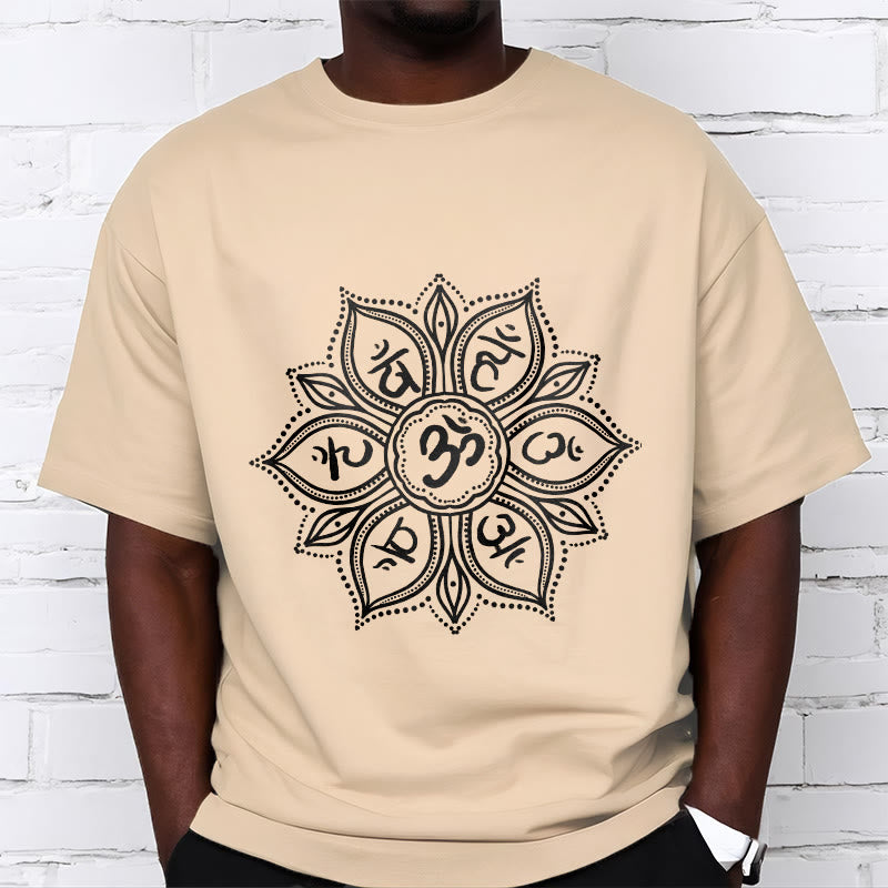 T-shirt Buddha Stones Mandala Flower Om Mani Padme Hum Mantra Tee - image 12