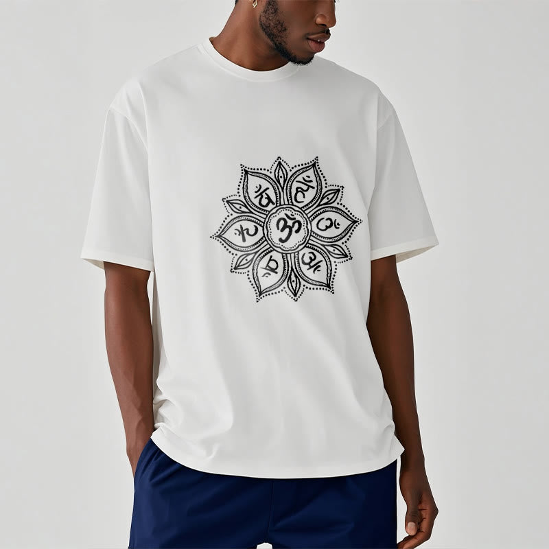 T-shirt Buddha Stones Mandala Flower Om Mani Padme Hum Mantra Tee - image 9