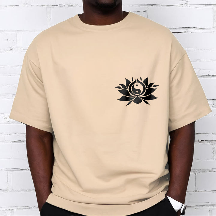Maglietta con motivo a fiori di loto con Buddha Stones Yin Yang - image 14