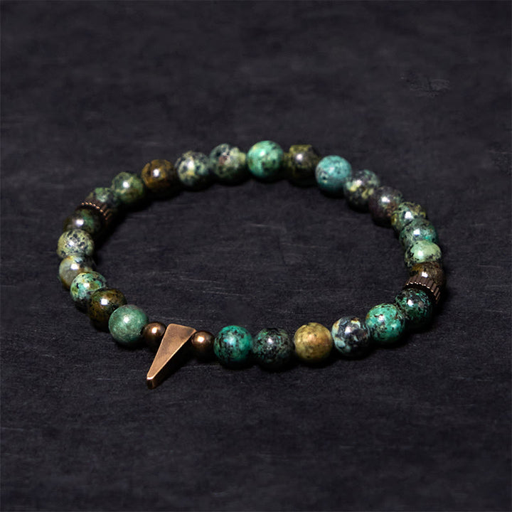 Bracciale Buddha Stones Vintage con design anticato in rame turchese