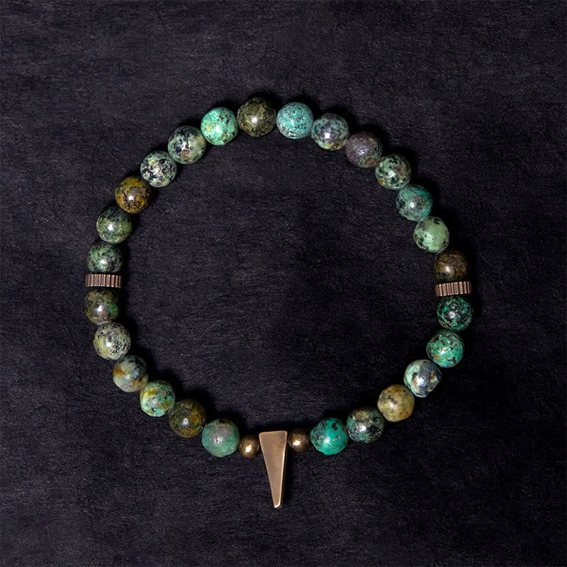 Bracciale Buddha Stones Vintage con design anticato in rame turchese