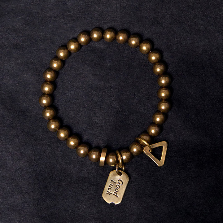 Braccialetto portafortuna retrò in ottone e rame puro Buddha Stones