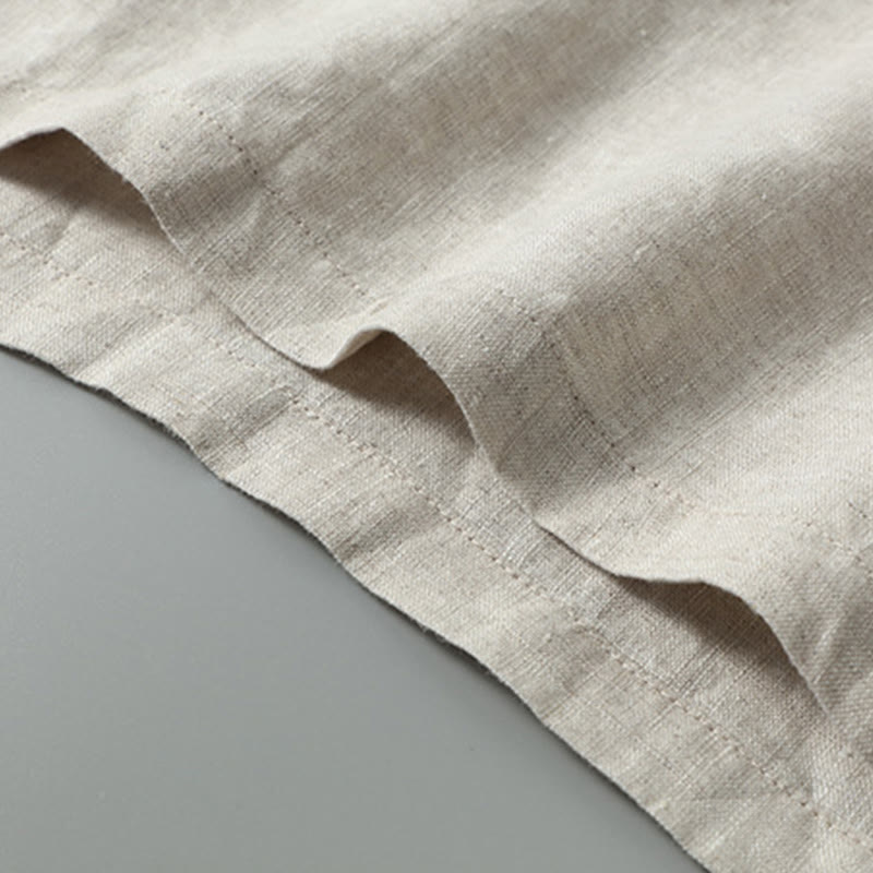 Gilet da uomo in lino senza maniche, estivo, tinta unita, con spacchi laterali, motivo Buddha Stones - image 7