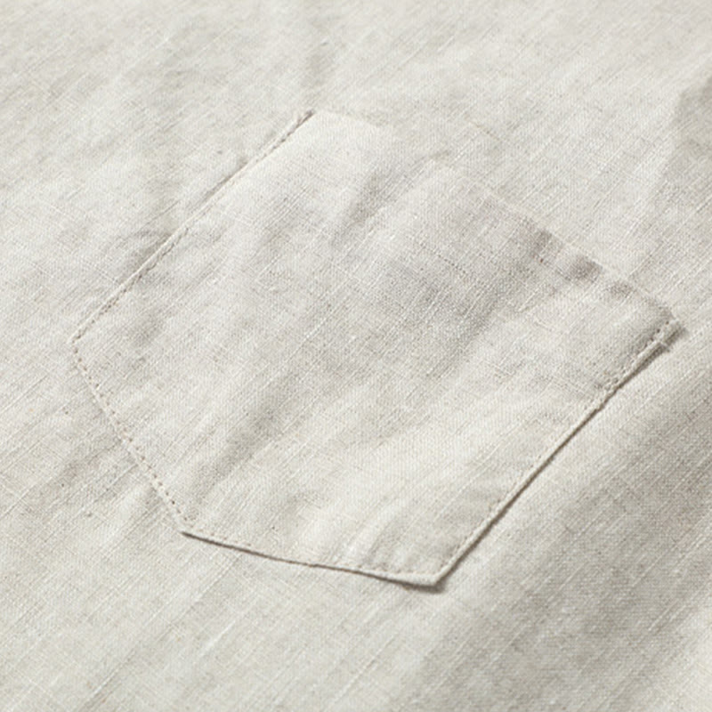 Gilet da uomo in lino senza maniche, estivo, tinta unita, con spacchi laterali, motivo Buddha Stones - image 4