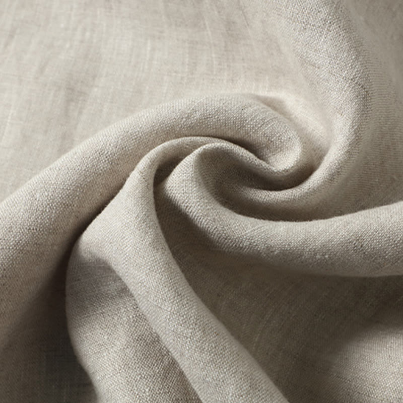 Gilet da uomo in lino senza maniche, estivo, tinta unita, con spacchi laterali, motivo Buddha Stones - image 5