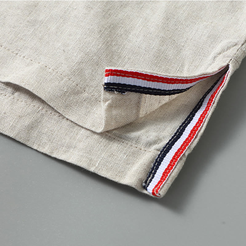 Gilet da uomo in lino senza maniche, estivo, tinta unita, con spacchi laterali, motivo Buddha Stones - image 6